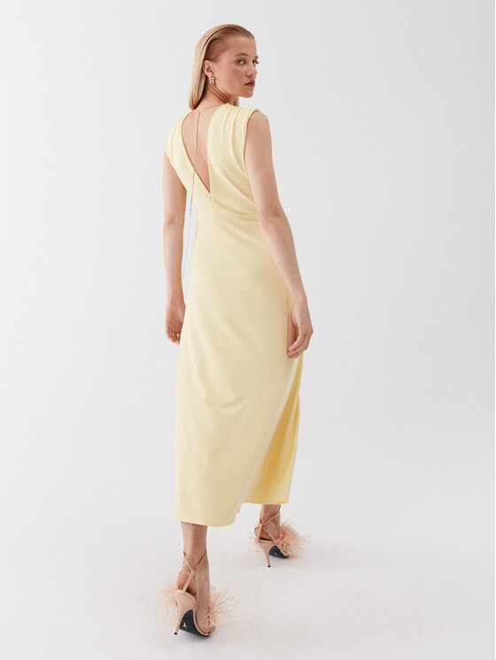 Patrizia Pepe Patrizia Pepe Cocktail obleka 2A2519/J113-Y433 Rumena Slim Fit