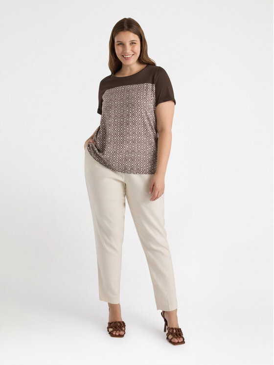 Fiorella Rubino Fiorella Rubino T-Shirt G00SL108811N0Z2 Brązowy Regular Fit