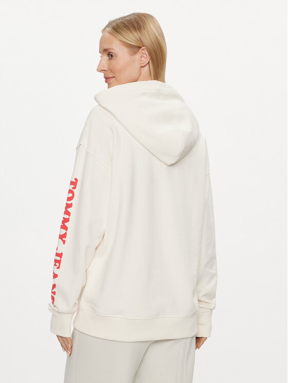 Tommy Jeans Tommy Jeans Majica dugih rukava Cherry DW0DW17707 Bijela Relaxed Fit