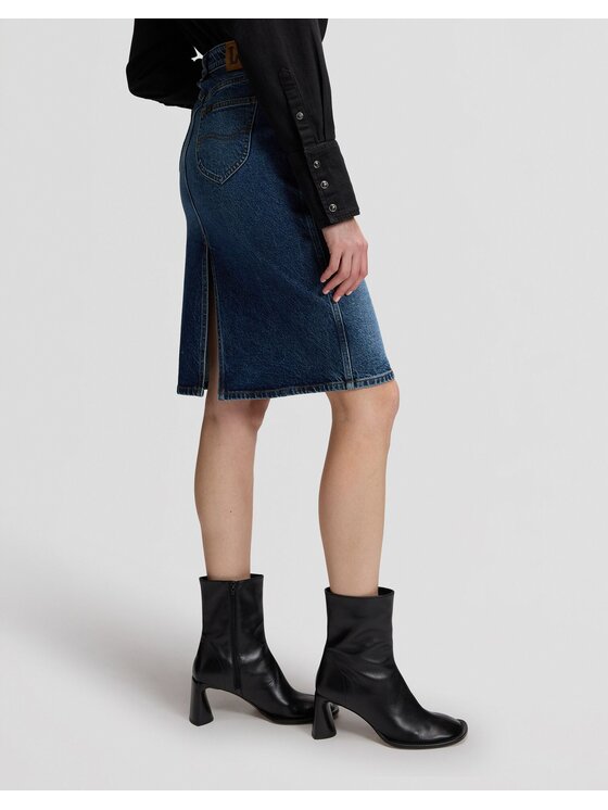 Lee Lee Koszula MIDI SKIRT Niebieski Regular Fit