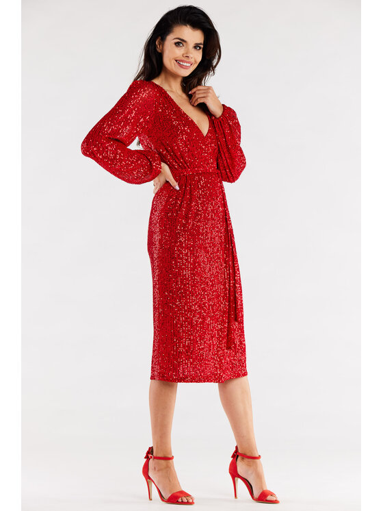 Awama Awama Abito da sera A567 Rosso Basic Fit