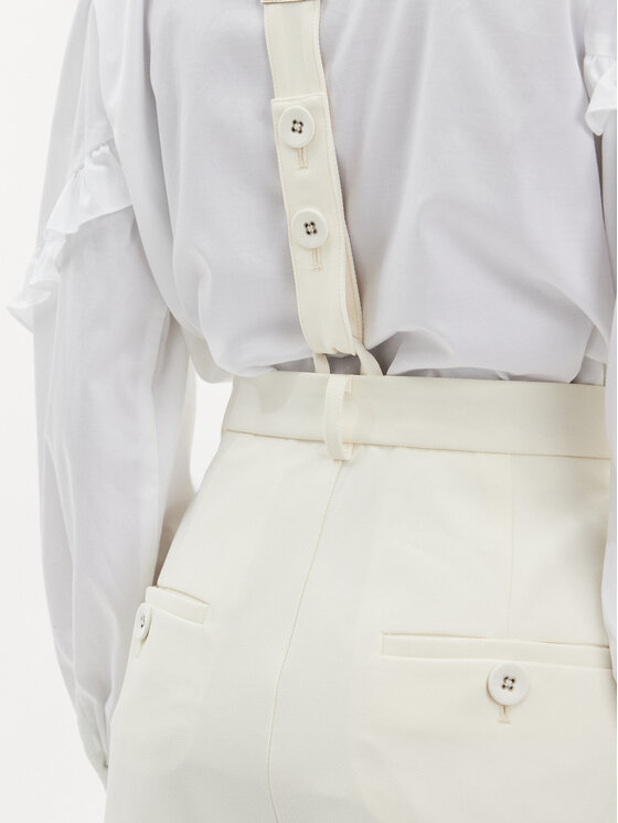 Custommade Custommade Szövet nadrág Pien 999825531 Ekru Regular Fit