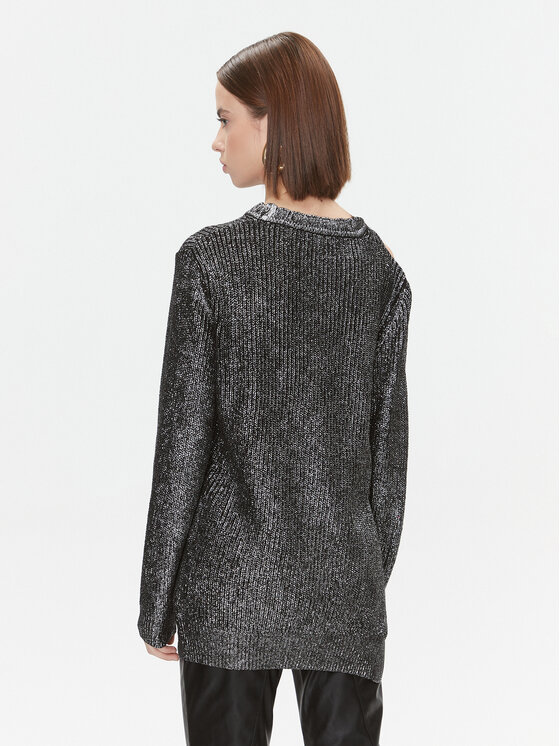 PINKO Pinko Svetr Piranha 102232 A1A3 Stříbrná Regular Fit