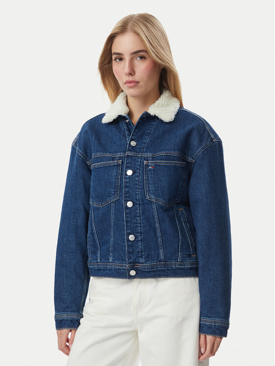 Tommy Jeans Tommy Jeans Geacă de blugi Archive Teddy DW0DW23519 Albastru Regular Fit