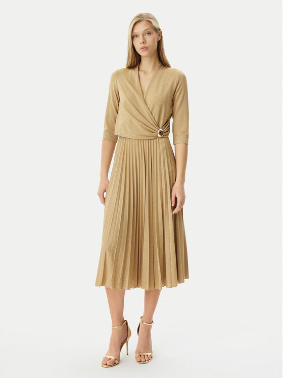 Rinascimento Rinascimento Kokteilinė suknelė CFC0122980003 Auksinė Regular Fit