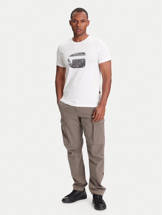 G-Star Raw G-Star Raw T-Shirt Finger Print Burger D26041-C506 Biały Regular Fit