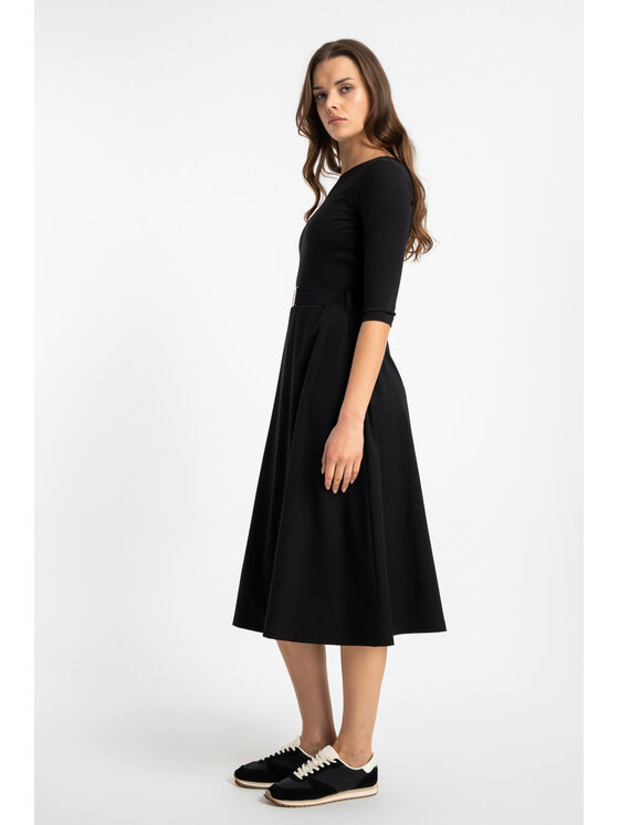 CLICK CLICK Sukienka dzianinowa 60-6040 Czarny Regular Fit