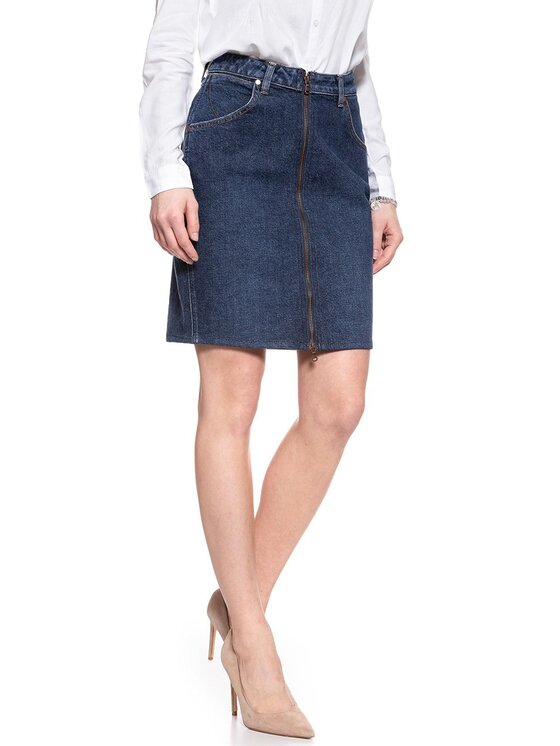 Wrangler Wrangler Minigonna HIGH ZIP SKIRT Blu Regular Fit