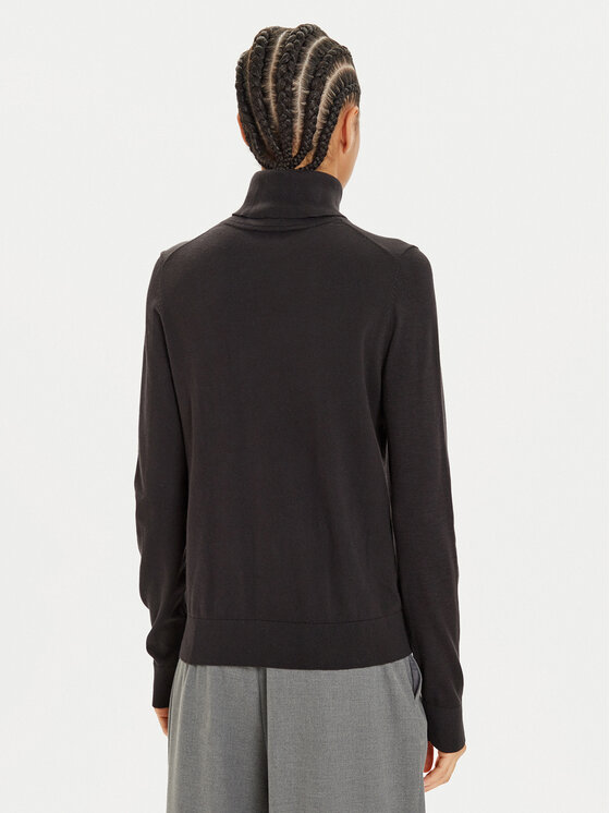 Tommy Hilfiger Tommy Hilfiger Bluză cu gât WW0WW43211 Negru Regular Fit