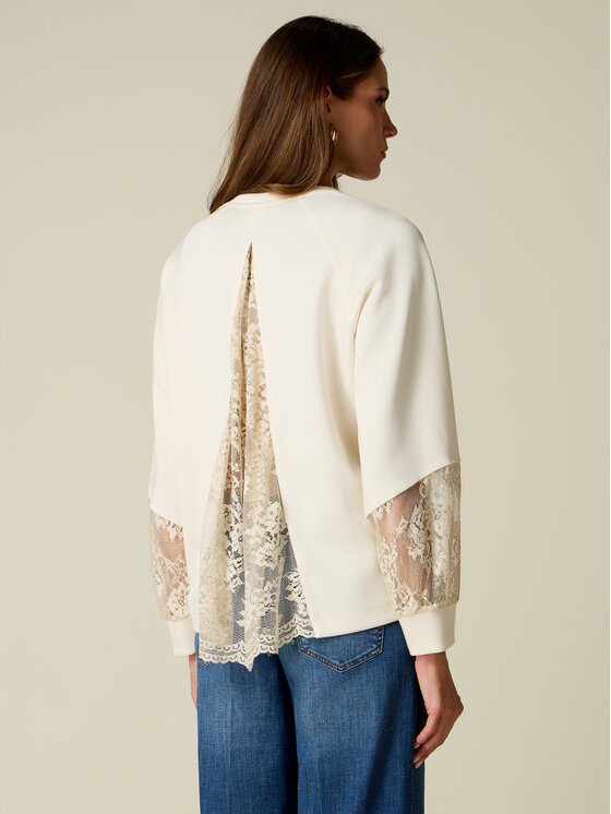 Oltre Oltre Bluza G811J005033N021 Biały Regular Fit