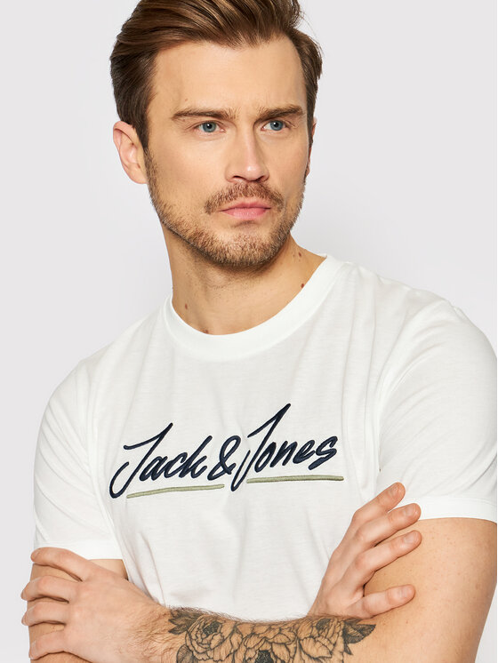 Jack&Jones TShirt Tons 12205107 Biały Regular Fit Modivo.pl