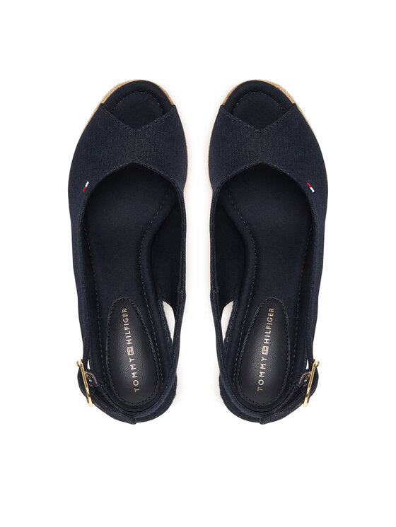 Tommy Hilfiger Tommy Hilfiger Espadrilles Flag High Wedge Espad Slingback FW0FW09343 Sötétkék