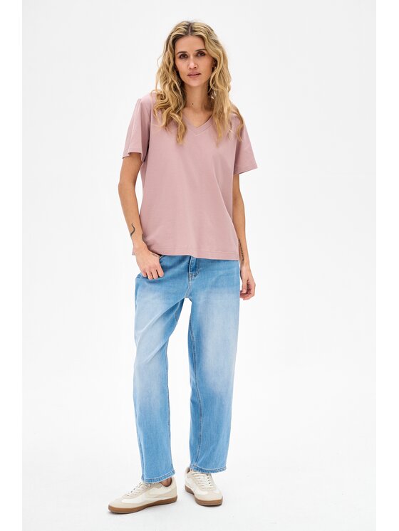 blue shadow blue shadow T-Shirt Mango Różowy Regular Fit