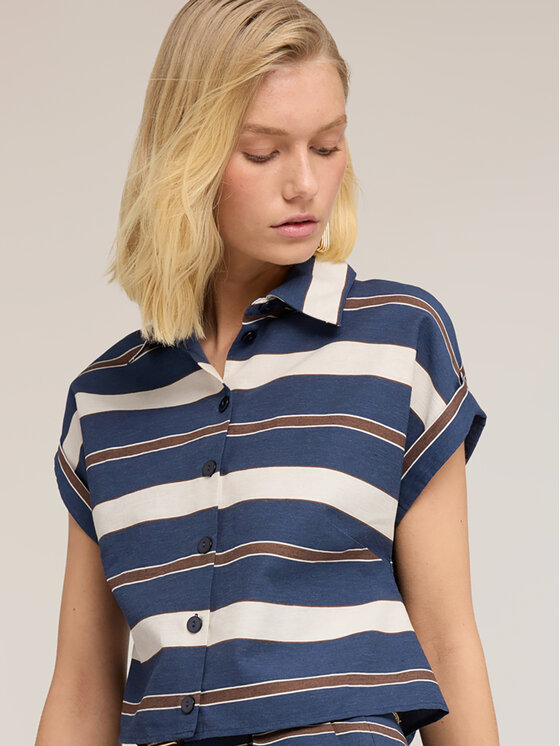 Motivi Motivi Camicia 5019W000519N0S1 Blu Boxy Fit