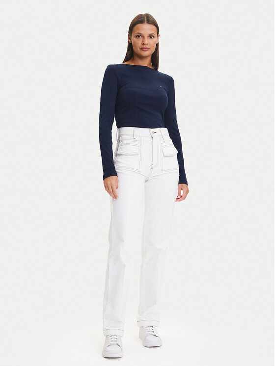 Tommy Hilfiger Tommy Hilfiger Блуза WW0WW47309 Тъмносин Slim Fit