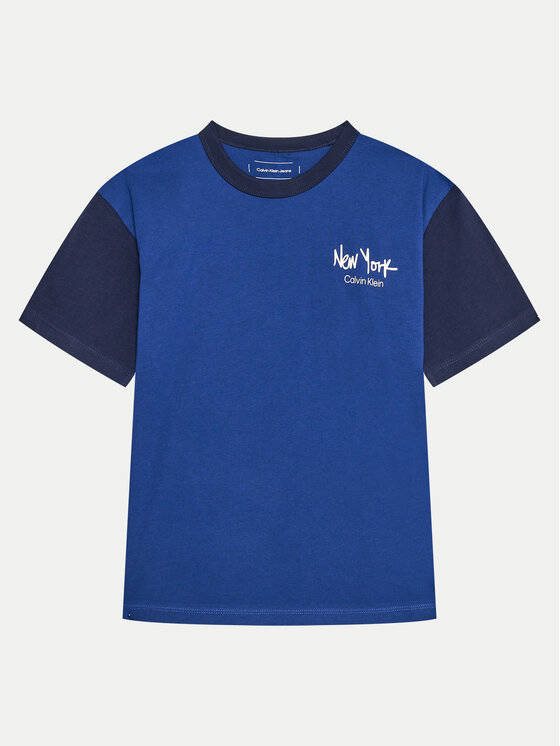 T-Shirt Calvin Klein Jeans, Velikost:12Y, Barva: Modrá, IB0IB02330