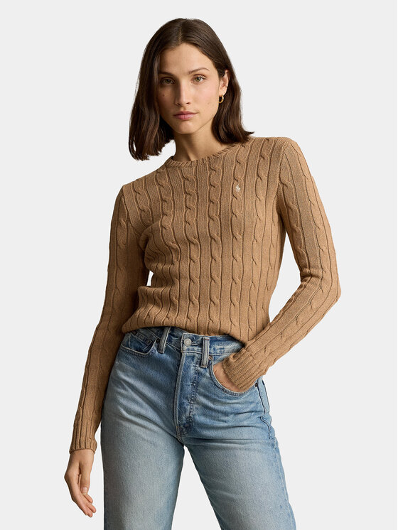 Polo Ralph Lauren Sveter Julianna 211943903002 Hnedá Regular Fit