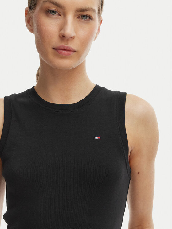 Tommy Hilfiger Tommy Hilfiger Top WW0WW47806 Čierna Slim Fit