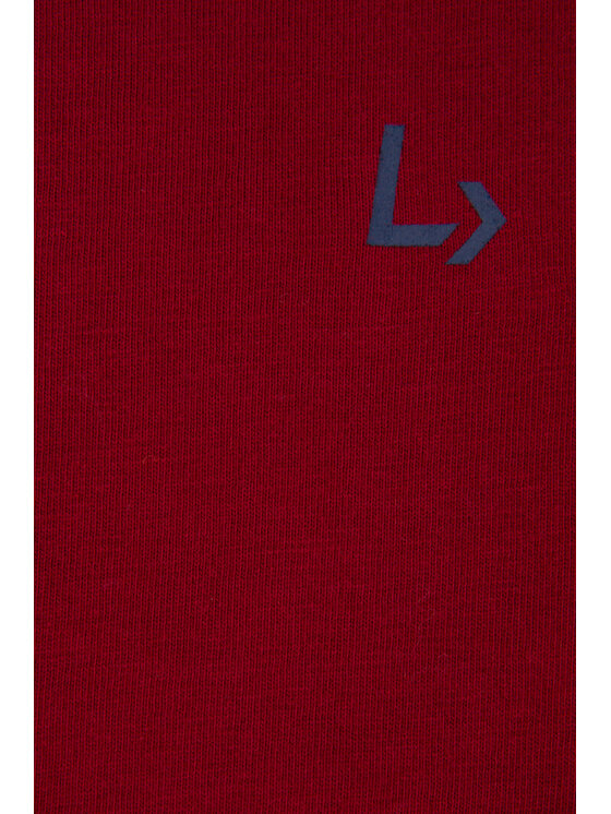 Lancerto Lancerto T-Shirt Mark TS124121000020 Bordowy Regular Fit