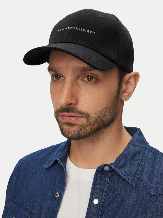 Tommy Hilfiger Tommy Hilfiger Kapa s šiltom Th Foundation Hct 6 Panel Cap AM0AM14045 Črna