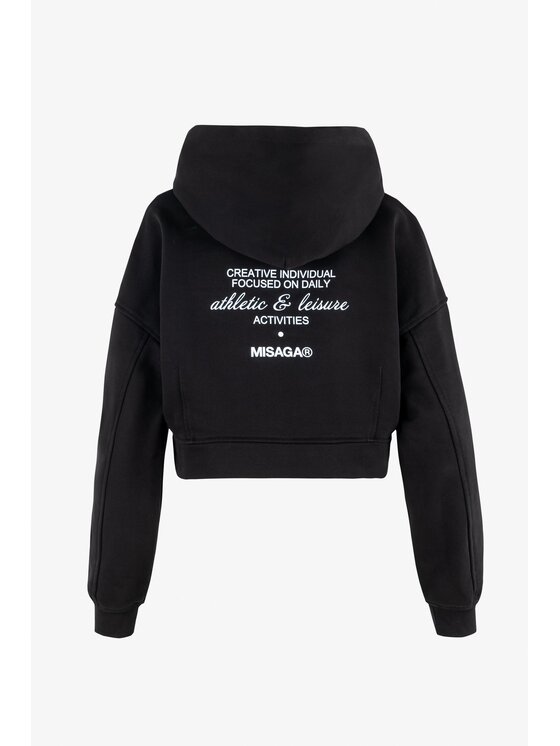Misaga Misaga Bluza ATHL HOODIE Czarny Relaxed Fit