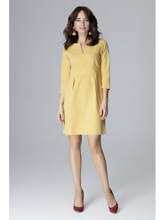 Lenitif Lenitif Vestito L004 Giallo Regular Fit