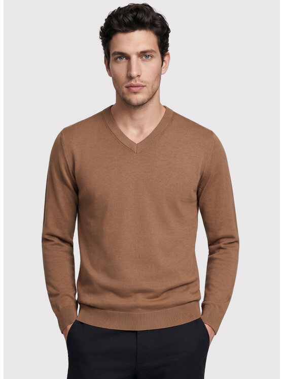 Pako Lorente Pako Lorente Sweter P26WN-2X-010 Brązowy jasny Straight Fit