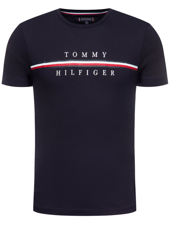 Tommy Hilfiger T shirt Corp Split MW0MW12520 Bleu marine Regular Fit Modivo