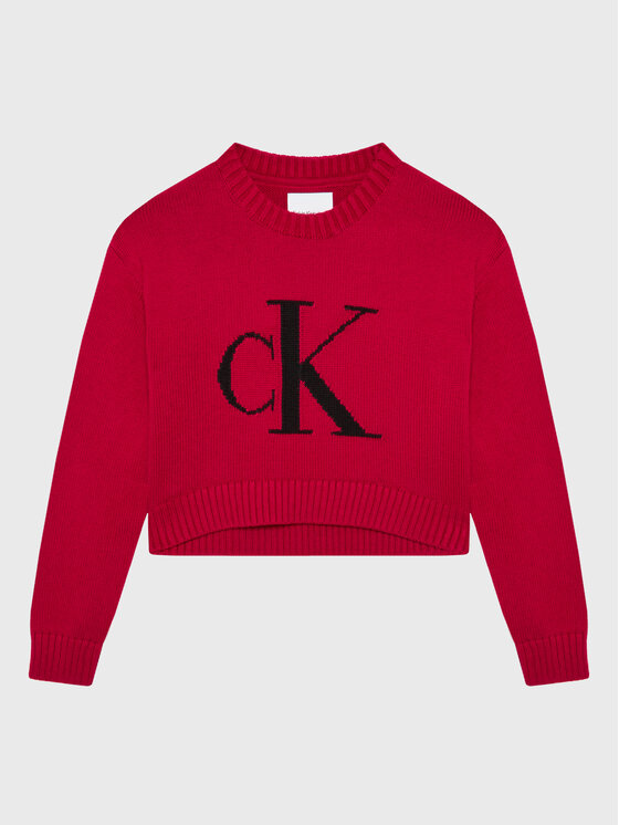 Calvin Klein Jeans Calvin Klein Jeans Maglione Monogram IG0IG01705 Bordeaux Relaxed Fit