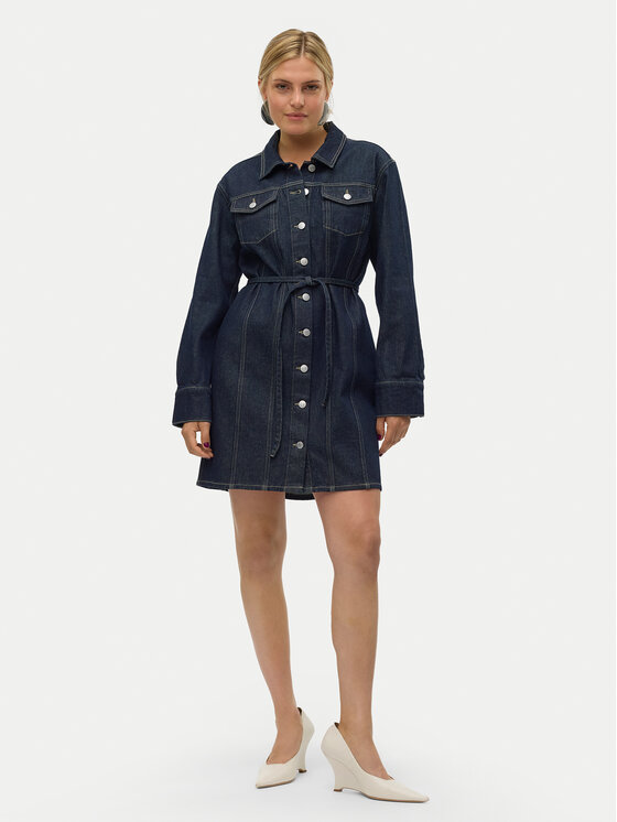 Vero Moda Vero Moda Džínsové šaty Oda 10321127 Tmavomodrá Regular Fit