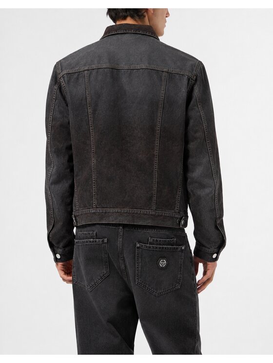 PHILIPP PLEIN PHILIPP PLEIN Giacca di jeans 31239 Nero Regular Fit
