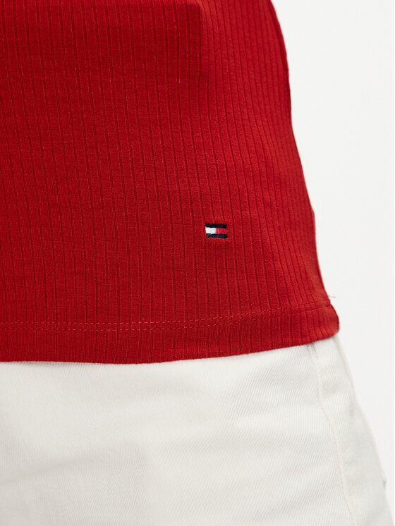 Tommy Hilfiger Tommy Hilfiger Top WW0WW38635 Czerwony Slim Fit