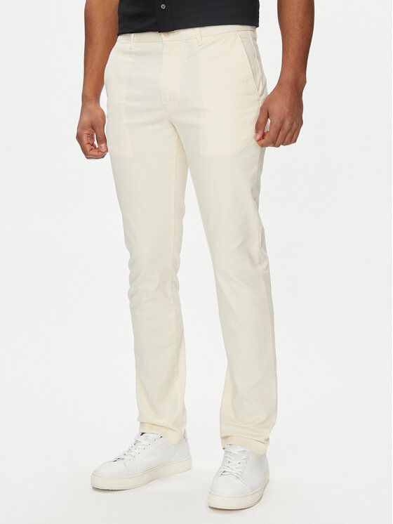 Tommy Hilfiger Chino nohavice Bleecker MW0MW26619 Écru Slim Fit