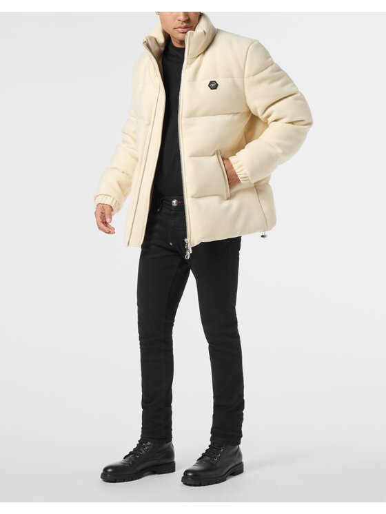 PHILIPP PLEIN PHILIPP PLEIN Kurtka puchowa 26077 Biały Regular Fit