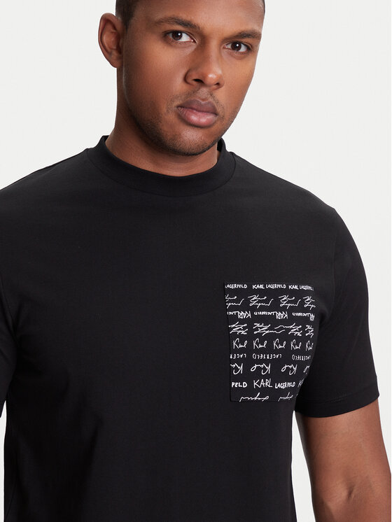 KARL LAGERFELD KARL LAGERFELD Tricou 755041 553225 Negru Regular Fit