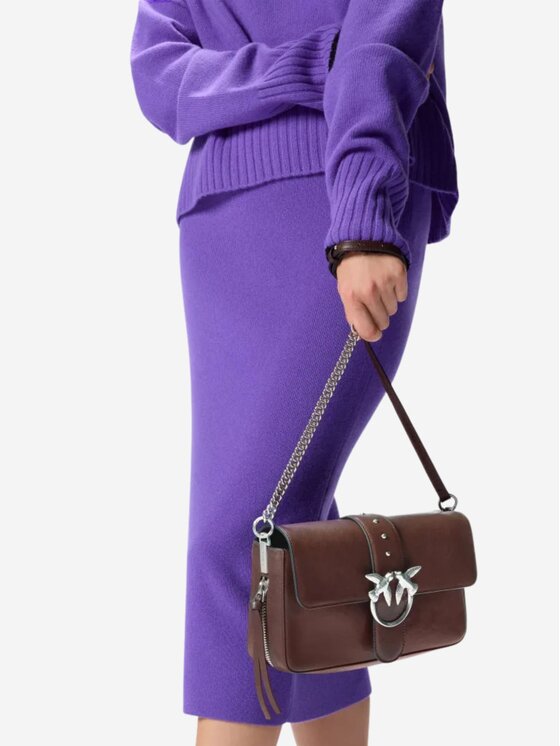 PINKO PINKO Borsa Love one slouchy zip classic Marrone