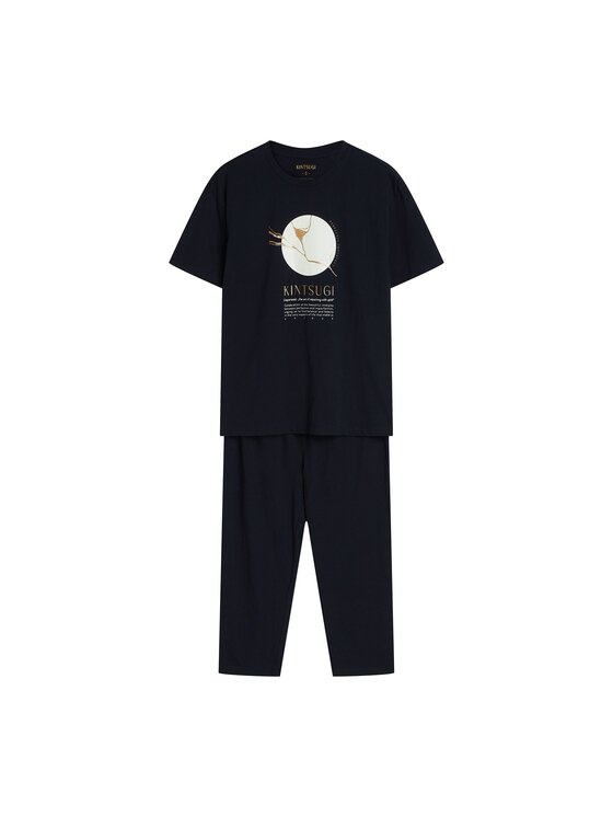 Henderson Henderson Piżama 43728 Czarny Regular Fit