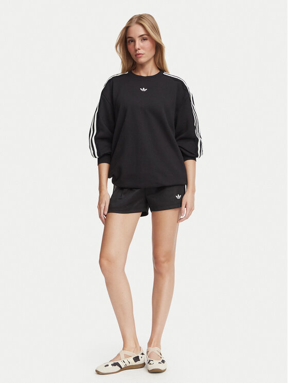 adidas adidas Bluza Lace 3 Stripes Crew LG4251 Czarny Regular Fit