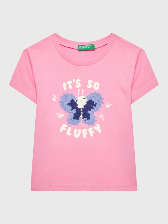 United Colors Of Benetton United Colors Of Benetton Тишърт 3096G107O Розов Regular Fit