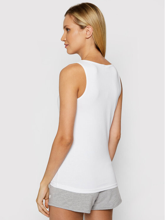 4F 4F Top NOSH4-TSD003 Biały Slim Fit