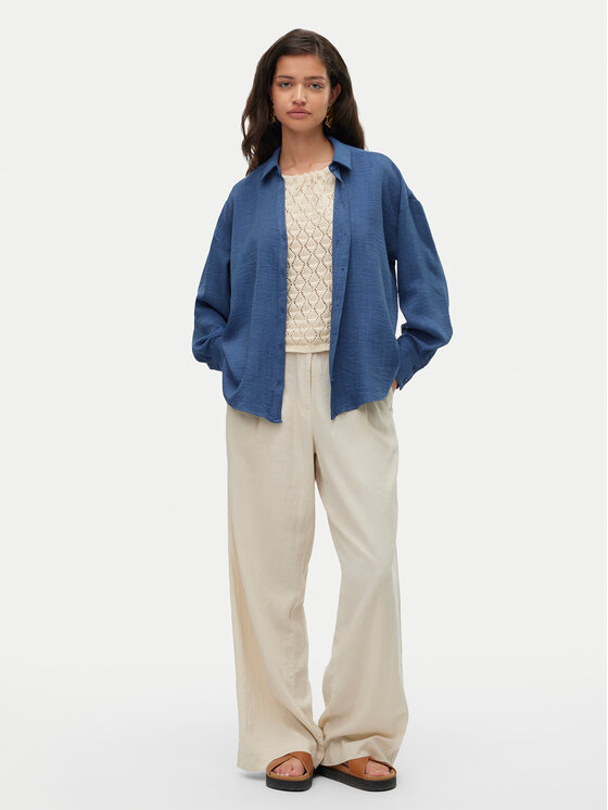 Vero Moda Vero Moda Koszula Melaney 10316389 Granatowy Loose Fit
