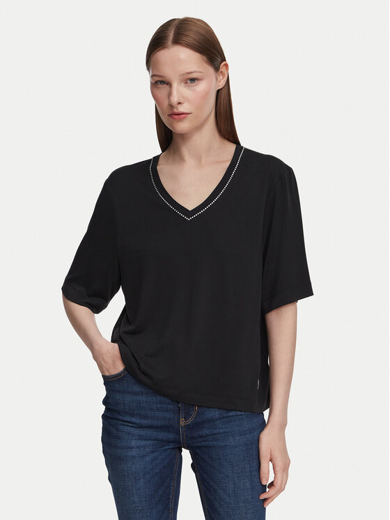 Guess Tricou W6YP58 K5233 Negru Relaxed Fit