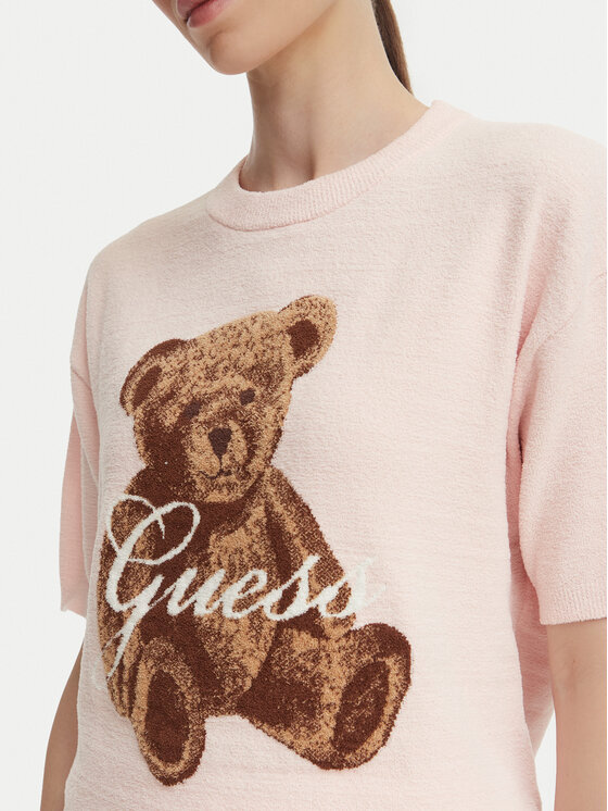 Guess Guess T-Shirt O6BR03 Z1145 Světle růžová Regular Fit
