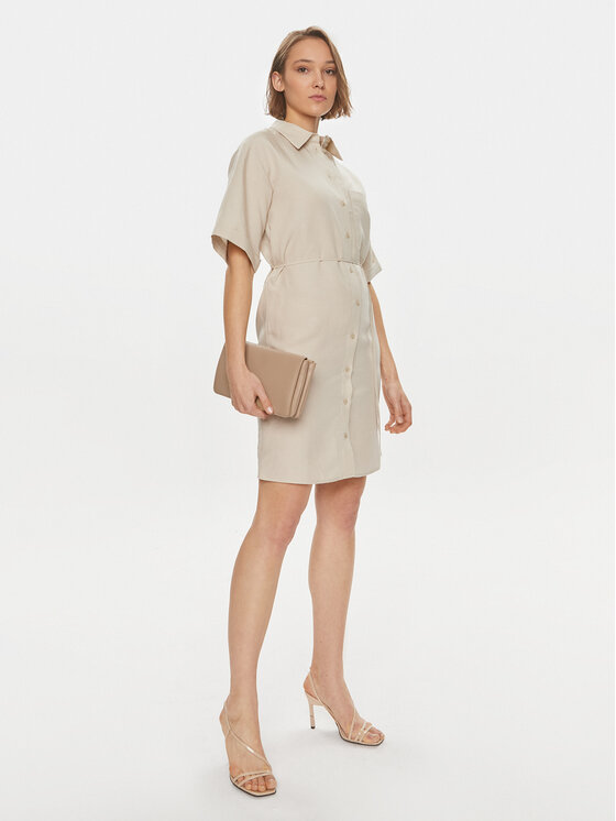 Calvin Klein Calvin Klein Pluusikleit K20K206697 Beež Relaxed Fit