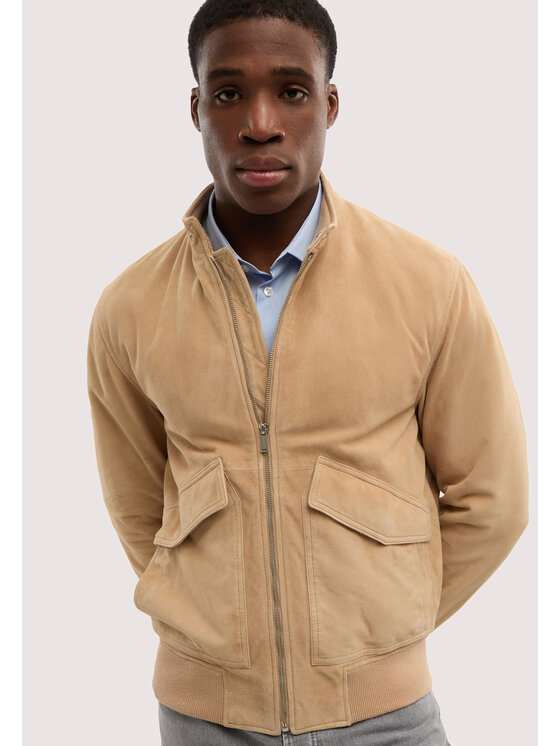 Trussardi Trussardi Giacca di pelle R312M000046N012 Crema Regular Fit