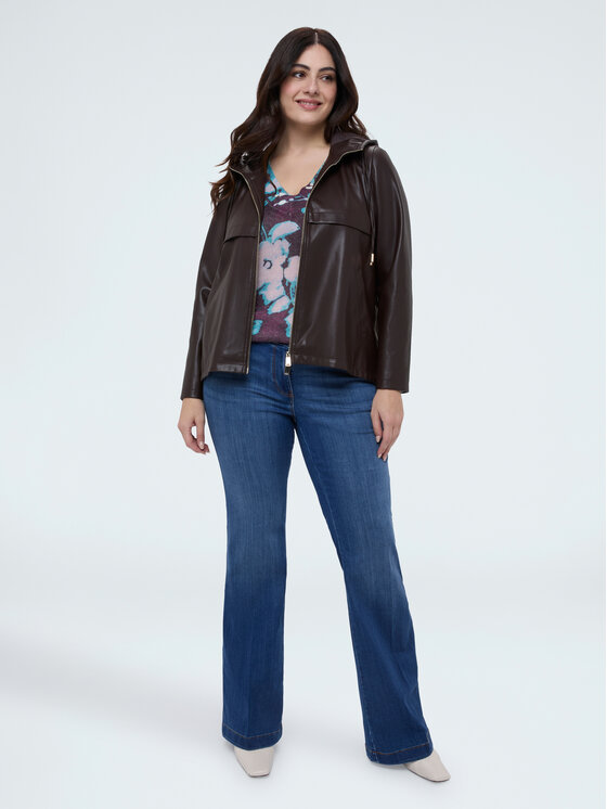 Fiorella Rubino Fiorella Rubino Giacca in similpelle R323T001297N022 Marrone Regular Fit