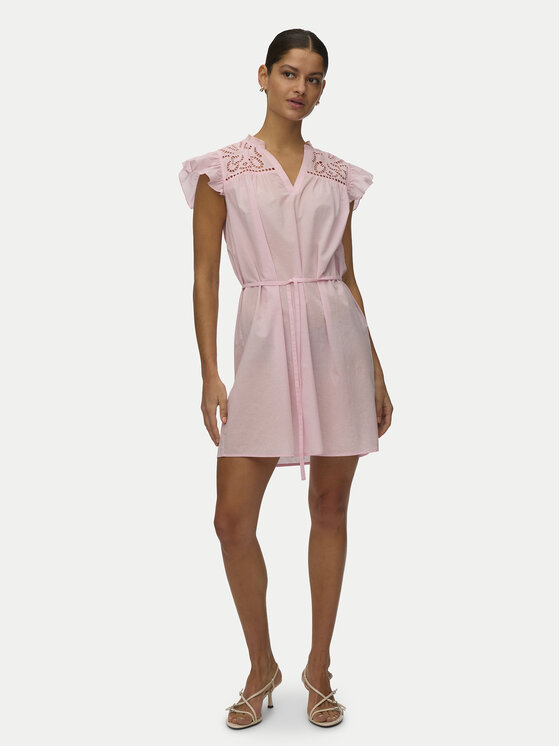 Vero Moda Vero Moda Sukienka letnia Line 10346970 Różowy jasny Oversize