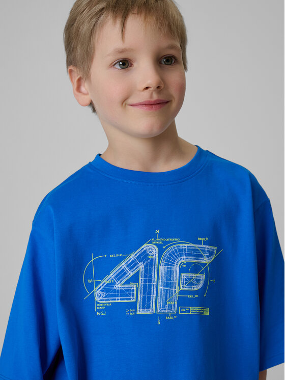 4F 4F T-Shirt PLAY SEASON Niebieski Loose Fit