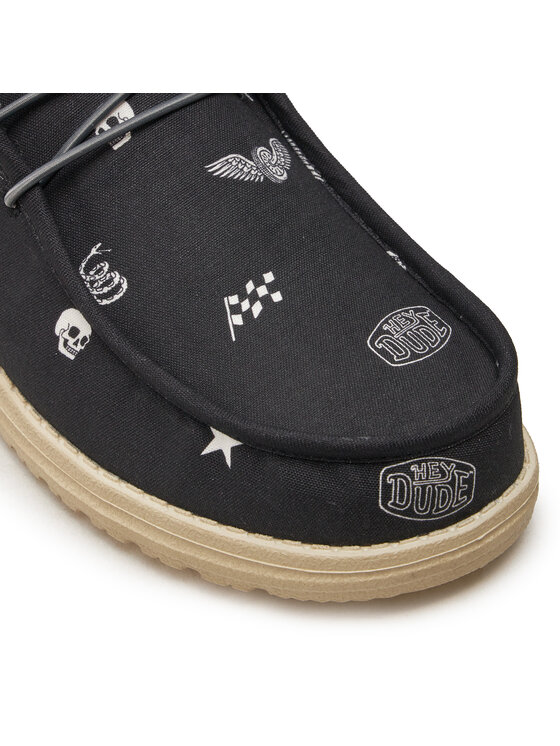 Hey Dude Hey Dude Półbuty Wally Stars N Skulls Print 41284-001 Czarny