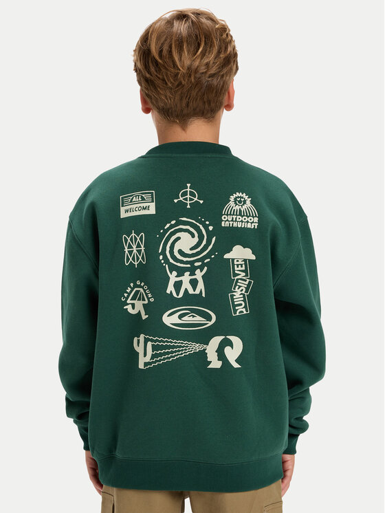 Quiksilver Quiksilver Bluză Salt Water Graphic EQBFT03960 Verde Regular Fit